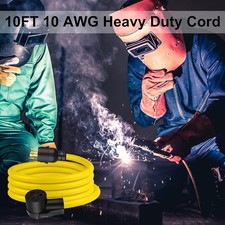 10 FT NEMA L14-30P to 6-50R Yellow Extension Cord, 3 Prong to 4 Prong Welder ...
