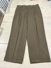 Chaps Ralph Lauren Pants Mens 34x32 Brown Pleated Dress Slacks Classic Fit