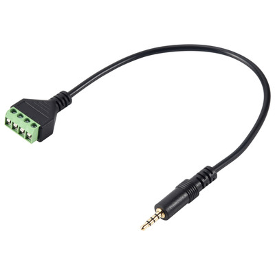 3.5mm Screw Terminal Adapter Speaker Cable 4-Core Stereo TRRS Male Hole to5788