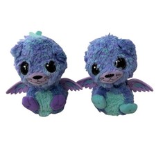 Hatchimals HatchiBabies Spin Master Plush Purple Teal Winged Toy 6in Lot Read