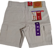 Levi's Youth Boys Tan Utility Cargo Shorts 10 Comfort Stretch Adjustable Waist