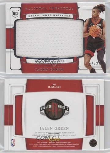 2021-22 Panini National Treasures Rookie Jumbo Materials /99 Jalen Green RC