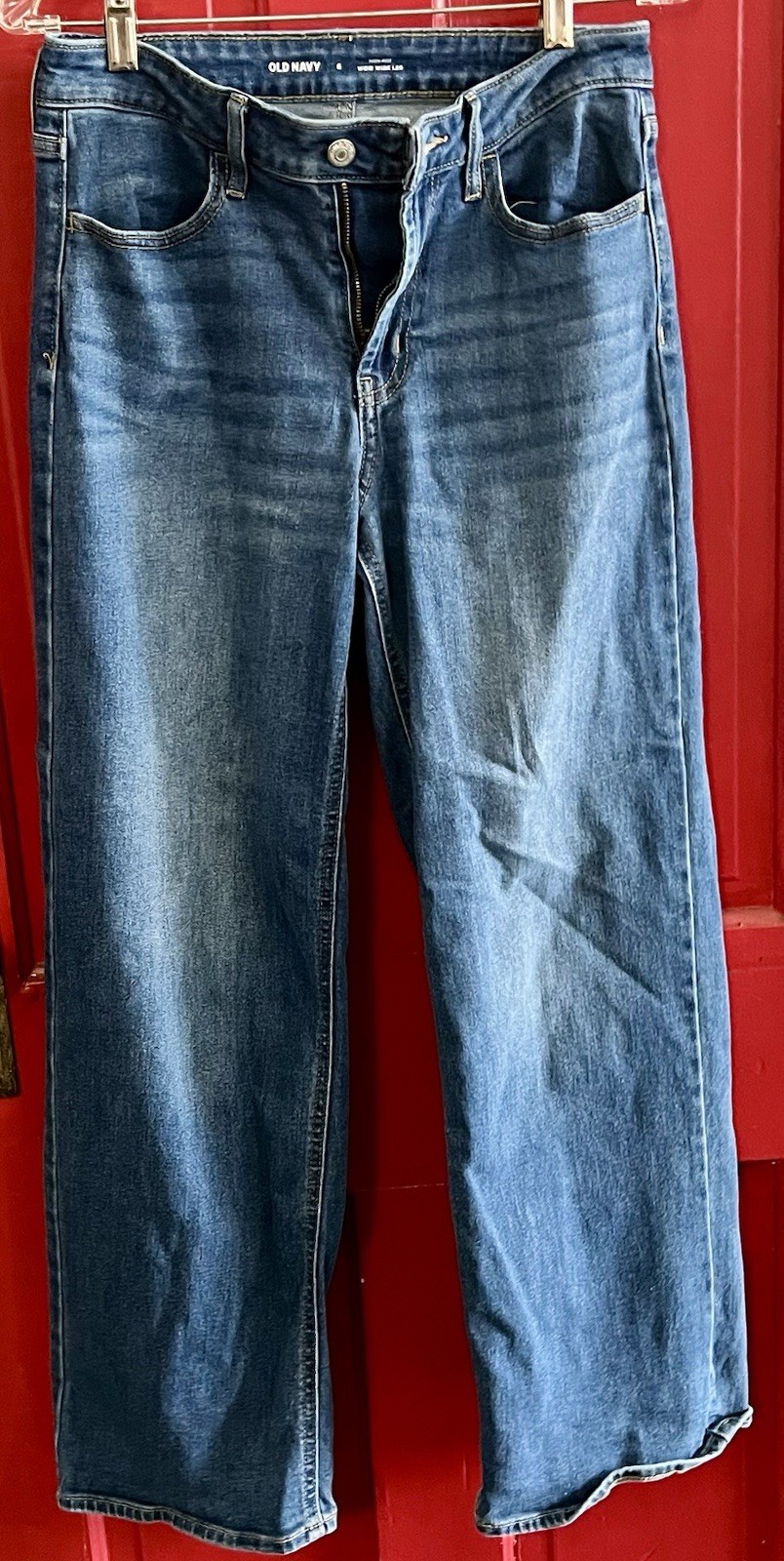 Old Navy Wow Wide Leg Jeans Womens Size 6 High Rise Denim Blue
