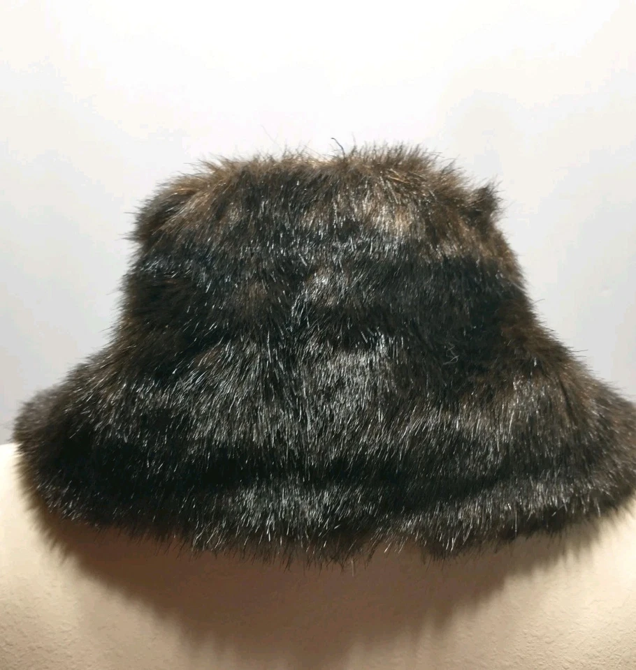 Cuello de piel sintética marrón oscuro de colección para abrigos/vestidos/suéteres o proyectos 22" x 5" Foto 3 de 4