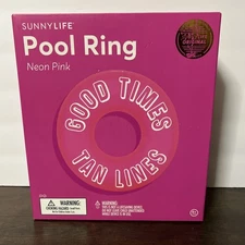 Sunny Life Good Times Tan Lines Neon Pink Pool Ring Float Tube Australia