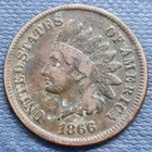 1866 Indian Head Cent 1c Fine Details #100786