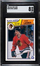 1983-84 O-Pee-Chee Steve Larmer  SGC 8