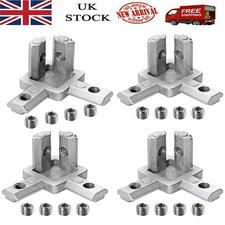 1/4x 3 Way Corner Joint Bracket Connector Aluminium Extrusion Profile 6/8mm Slot