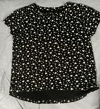 Old Navy Women s M Black/White Heart Print Cr...