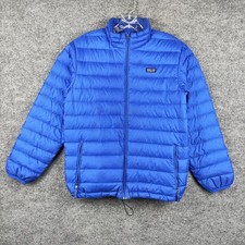 Patagonia Jacket Boys XL 14 Blue Down Sweater Puffer Full Zip Insulated Winter