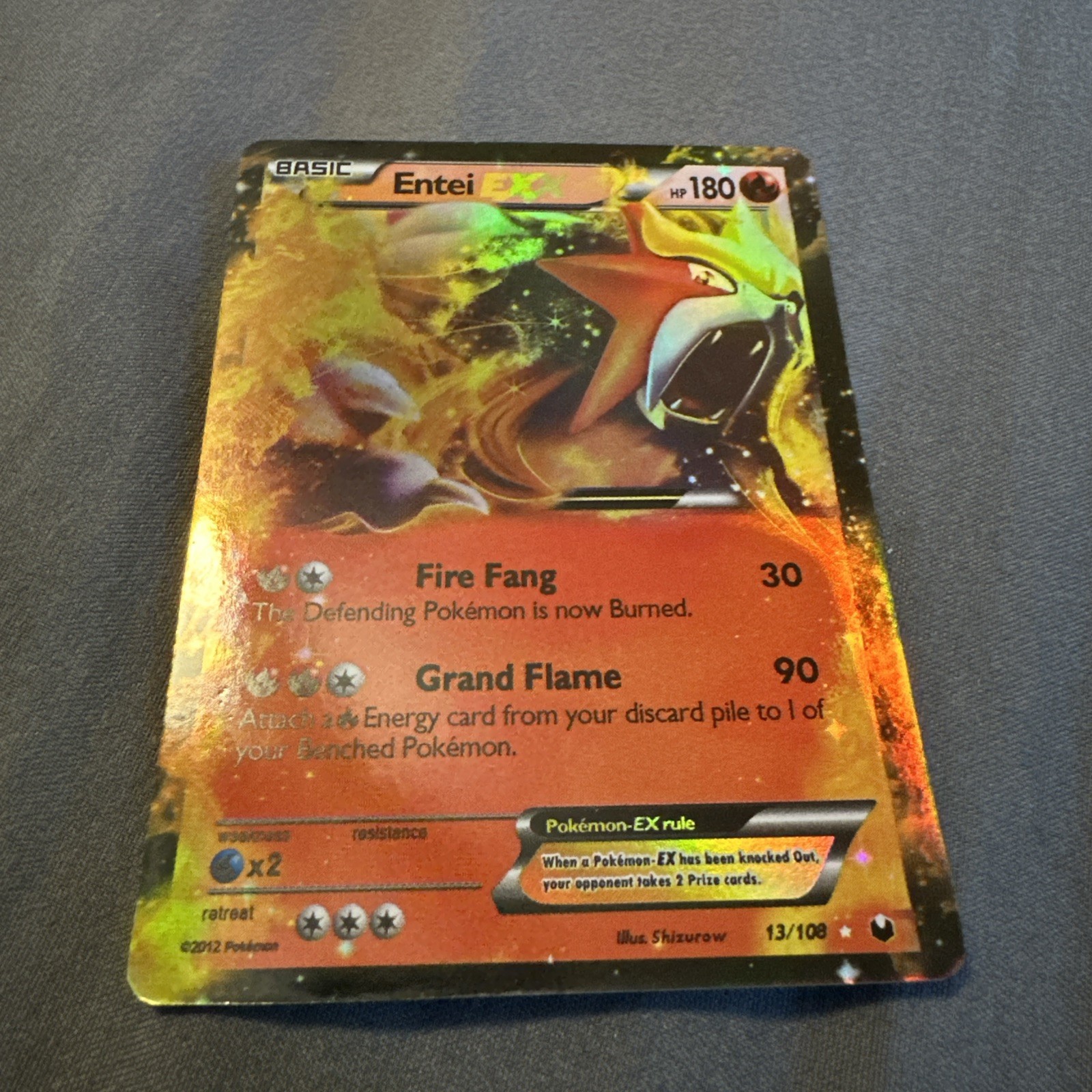 Entei EX 13/108 Ultra Rare Holo Pokémon Card