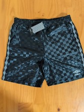 Umbro Checkered Shorts w. Stripe Vintage Style Rare Men's Medium M New NWT