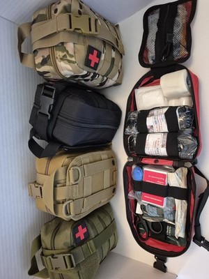 BLACK COLOR - Large Car-Sized IFAK Trauma Kit w/ CAT Tourniquets and Boo-Boo Kit