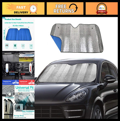 Foldable Car Windshield Sunshade UV Ray Reflector Auto Front Window Visor - Blue