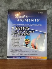 Special Moments Photo Paper For Ink Jet Printers 8 Pks-8 Sheets 8.5 x 11 Glossy