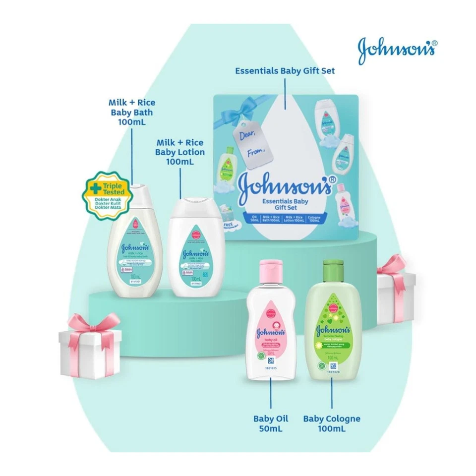 Johnson's Essentials Set de Regalo para Bebé Caja de Regalo para Bebé - Juego de Regalo de 4 Piezas Foto 3 de 4