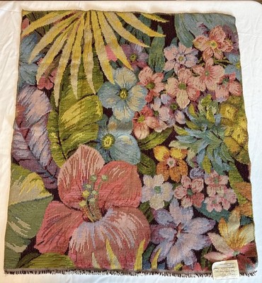Vintage Tapestry  Tropicale  61740 Wool Spun Rayon 27 X 23.5  Original Tag