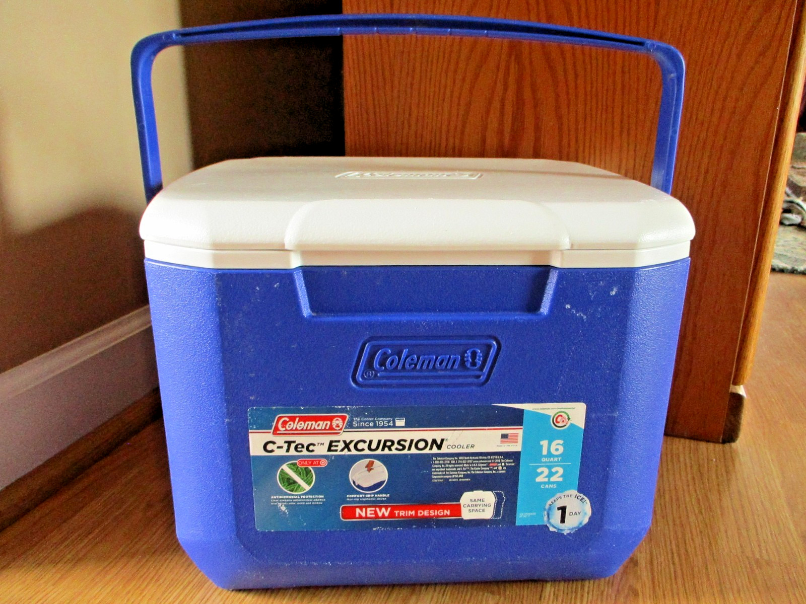 5877 Blue White 22-can 1-day Ice Hinged Lid