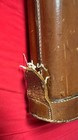 VTG LEG O' MUTTON HARD SHELL BROWN LEATHER TAKEDOWN SHOTGUN .RIFLE HUNTING CASE — photo 4