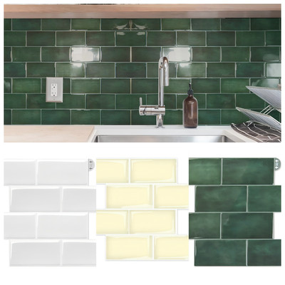 Art3d 10pcs Peel and Stick Backsplash Subway Tiles, Cover 9 Sq.Ft.