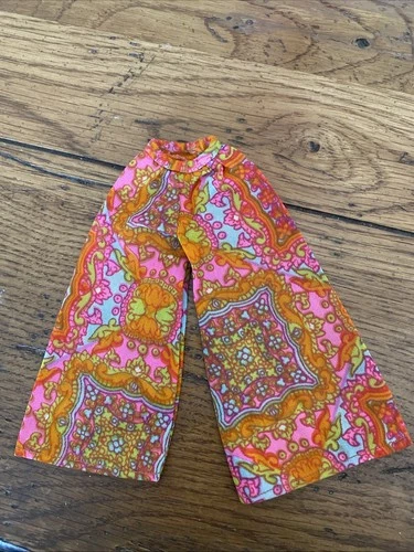 1960s Barbie Mood Matchers Wide Leg Pants Psychedelic Pattern Vintage