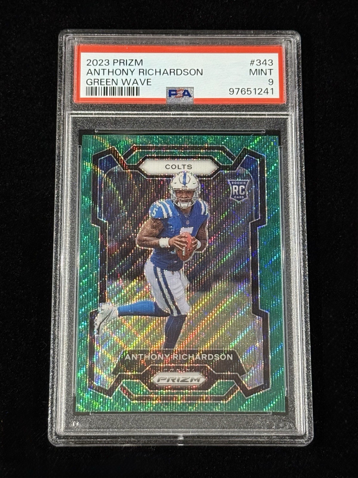 Anthony Richardson 2023 Panini Prizm #343 Green Wave Rookie PSA 9 MINT