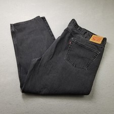 Levi's 550 Jeans Mens Size 52X32 Black Denim Classic Relaxed Fit Baggy