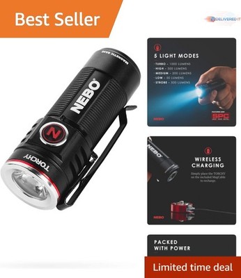 Rechargeable LED Flashlight 1000 Lumens Compact Waterproof Pocket Light