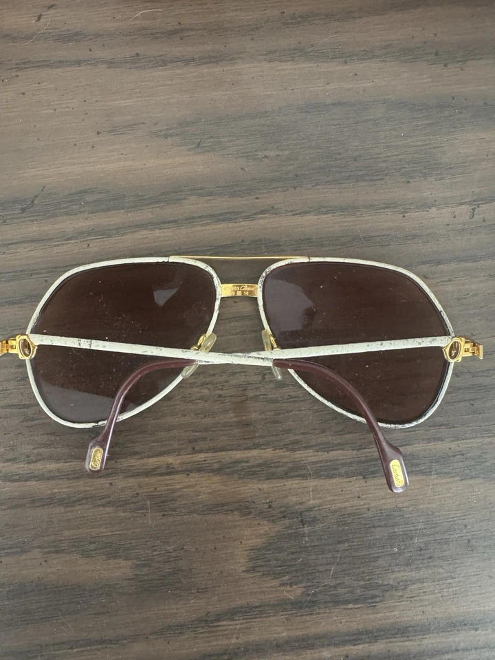Vintage 1983 Cartier Paris Sunglasses Size 59-14 Made In France Rx Lens - Image 2 of 4
