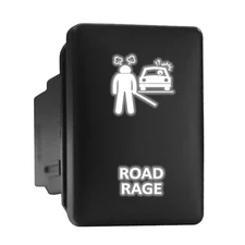 ROAD RAGE White LED Backlit Switch Short Push Button 1.28"x 0.87" (Fit: Toyota)