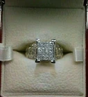 2Ct Princess Lab-Created Diamond Cluster Wedding Ring 14k Two-Tone Gold Plated