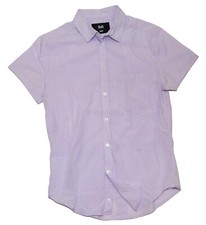 $790 D&G Dolce & Gabbana Brad Mens Dress Short Sleeve Shirt Solid Purple 40 XS