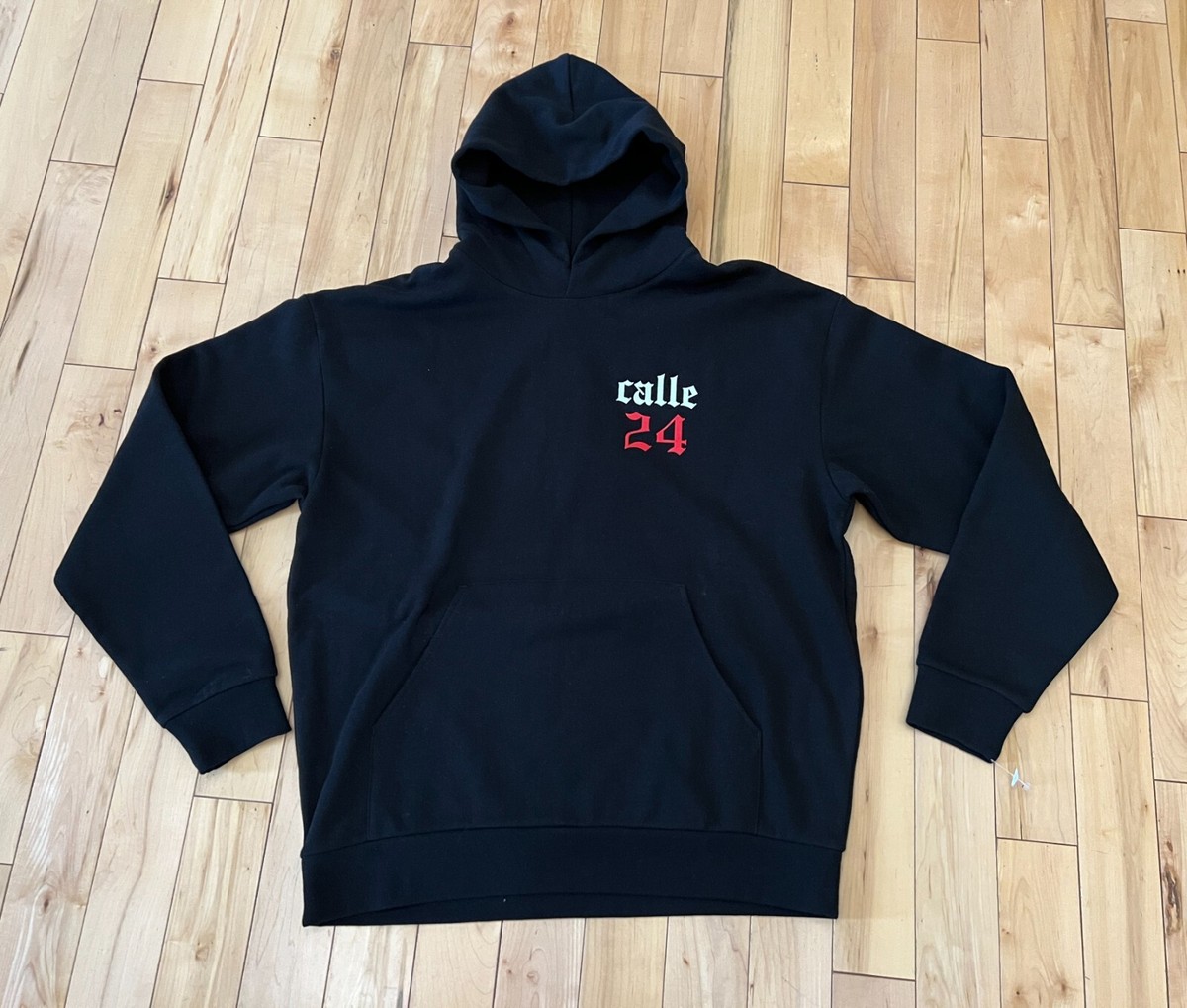 Calle 24 Street Mob Skull Bullseye Records Black Hoodie Size XL