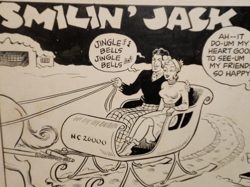 SMILIN' JACK Sunday Comic Strip Original Art 1-26-1941 ZACK MOSLEY Downwind - Picture 12 of 21