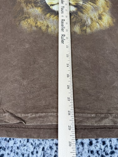 Goodie Two Sleeves Mens Lion Graphic Brown Wash Shirt New XL - Picture 8 of 9
