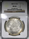 1884-CC Morgan Dollar NGC MS64 Flashy Carson City Dollar