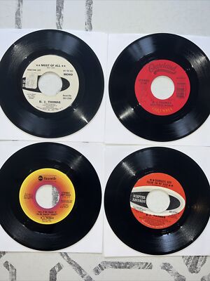 Lot x 4 B.J. THOMAS 45 Raindrops Keep Fallin' On My Head / Two Car Garage / Most