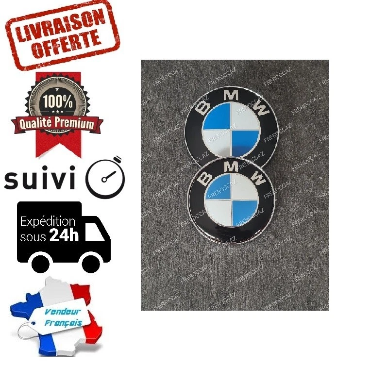 2x BMW Insigne logo Capot Coffre 82mm 74mm emblème E36 E39 E46 E90 berline coupé - Photo 1/1