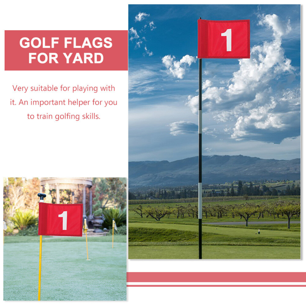 6 Pcs Red Nylon Golf Putting Flags Number Practice eBay