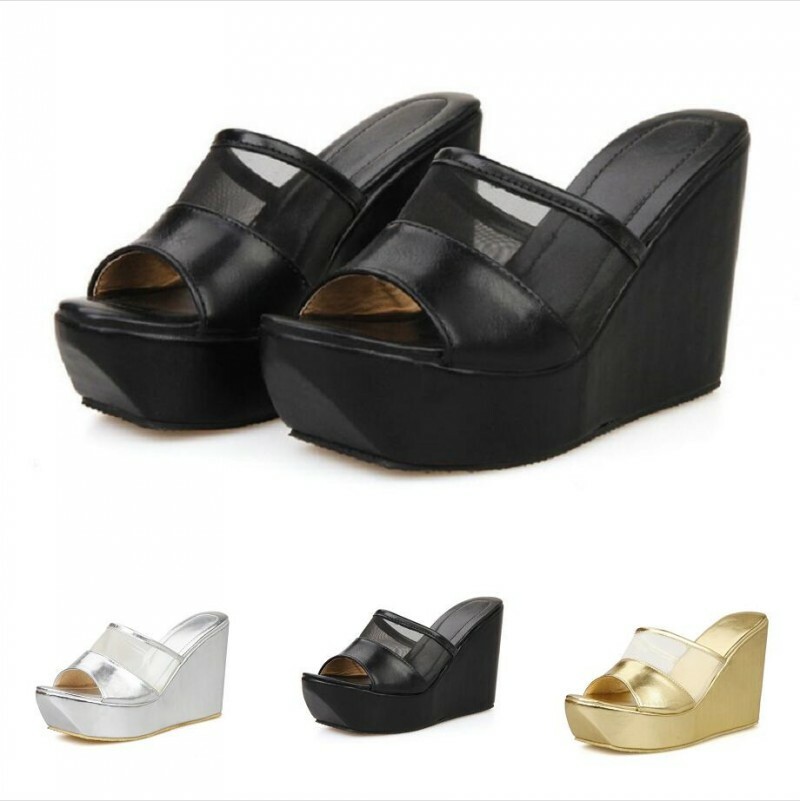 PANTOFOLA D’ORO Sandali donna zeppa rete traspiranti ciabatte donna casual punta aperta scarpe slip on