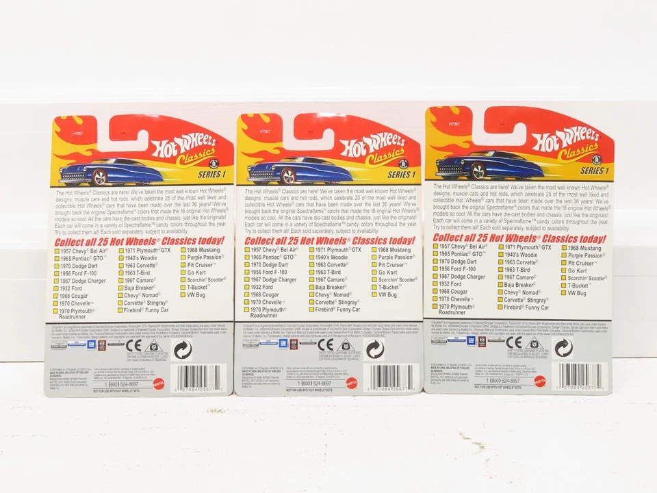 Mattel H7067 Lote de 3 Hot Wheels Classic Series 1 1965 Pontiac GTO NUEVO EN CAJA 8705 Foto 3 de 4
