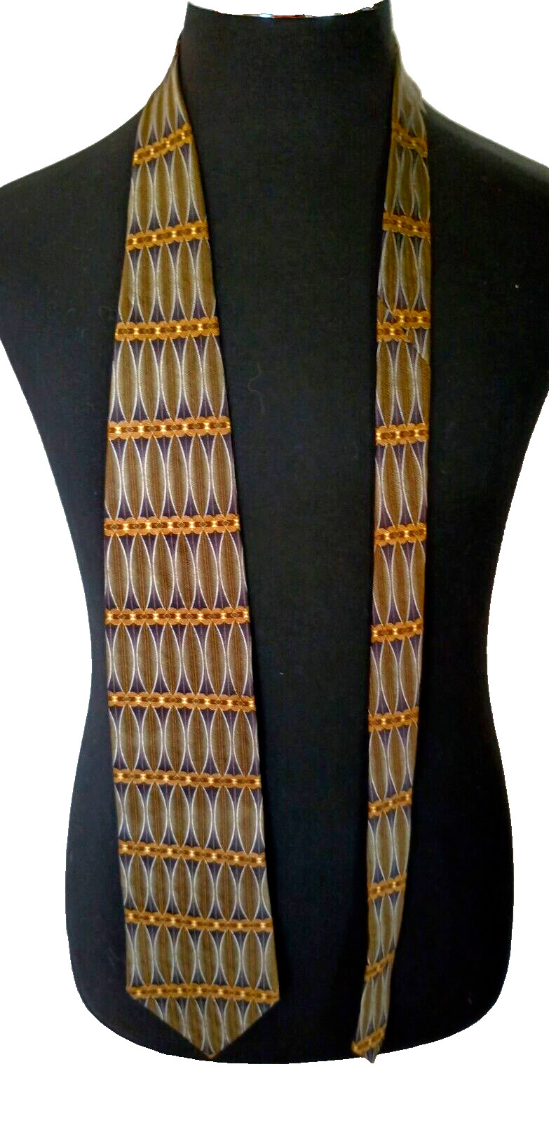 Domani Men's Tie 100% Silk Multicolor 4 inches X 59 inches Made in the USA