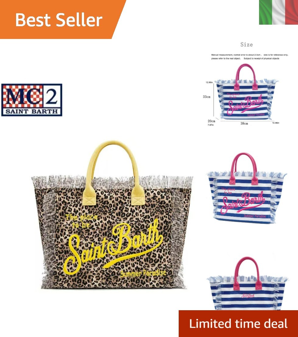 MC2 Saint Barth Vanity Leopard-print Beach Bag in Pink | UK