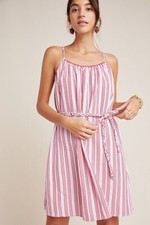 Skies Are Blue Anthropologie Lucerne Gingham Red White Mini Dress XS New NWT