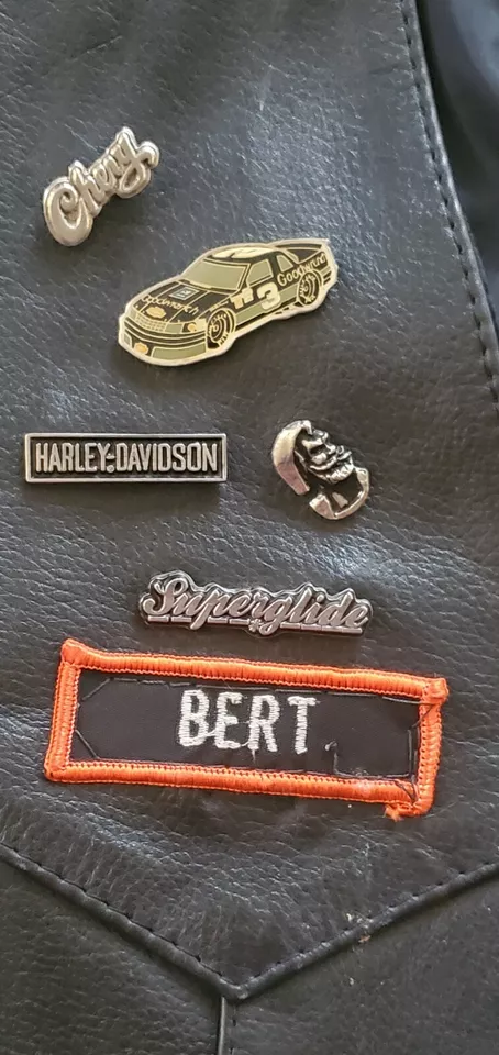 Vintage Harley Davidson Motorcycle Patch & Pin Lot Leather Vest Sturgis Chevy  - Image 4 of 4