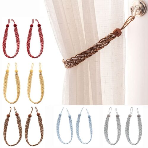 Thick Satin Rope Curtain Tie Backs A pair of Chinese Knot Curtain Buckles Straps - Afbeelding 1 van 24