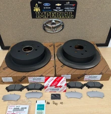2011-2020 TOYOTA SIENNA NEW REAR GENUINE OEM BRAKE ROTORS, TCMC PADS & OEM SHIMS