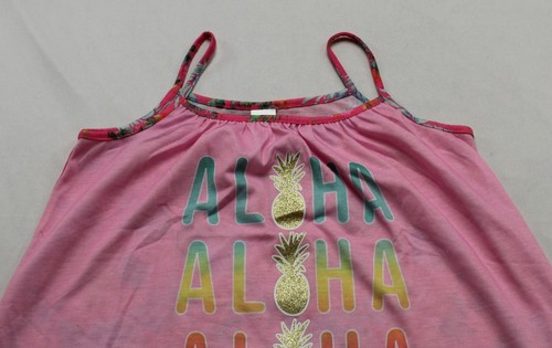The Children's Place Girls Sleeveless Aloha Pajama Top NC3 Pink Size 2XL (16) - Picture 2 of 3