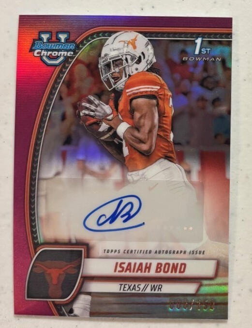 2024 Bowman Chrome U Fuchsia Refractor Auto Isaiah Bond #PA-IBO /150