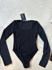 PrettyLittleThing Black Color Bodysuit Size 0 NWT